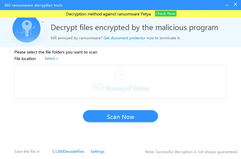 360 Ransomware Decryption Tools स्क्रीनशॉट 1