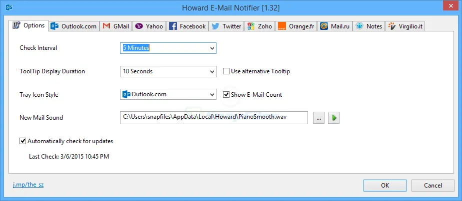 Howard E-Mail Notifier स्क्रीनशॉट 2