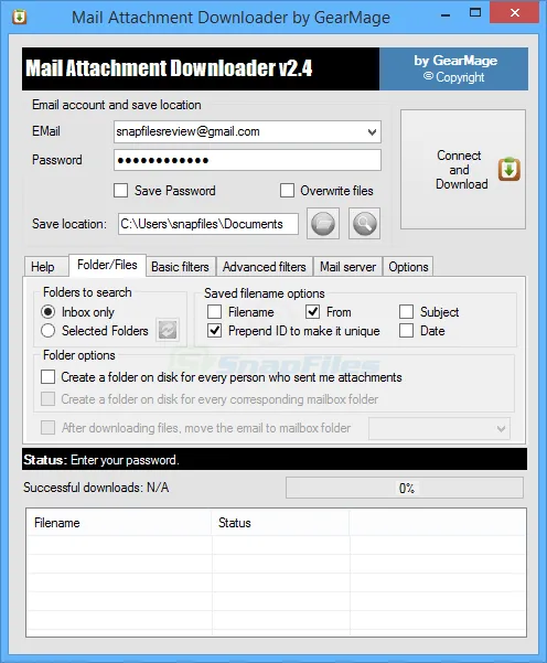 Mail Attachment Downloader स्क्रीनशॉट 1