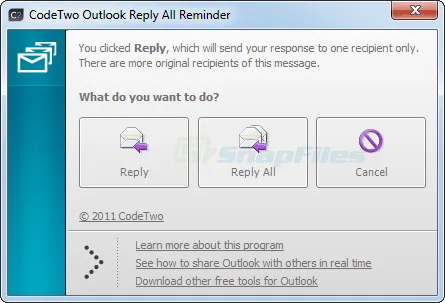 CodeTwo Outlook Reply All Reminder स्क्रीनशॉट 1