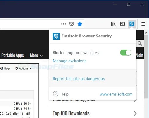 Emsisoft Browser Security for Firefox स्क्रीनशॉट 1