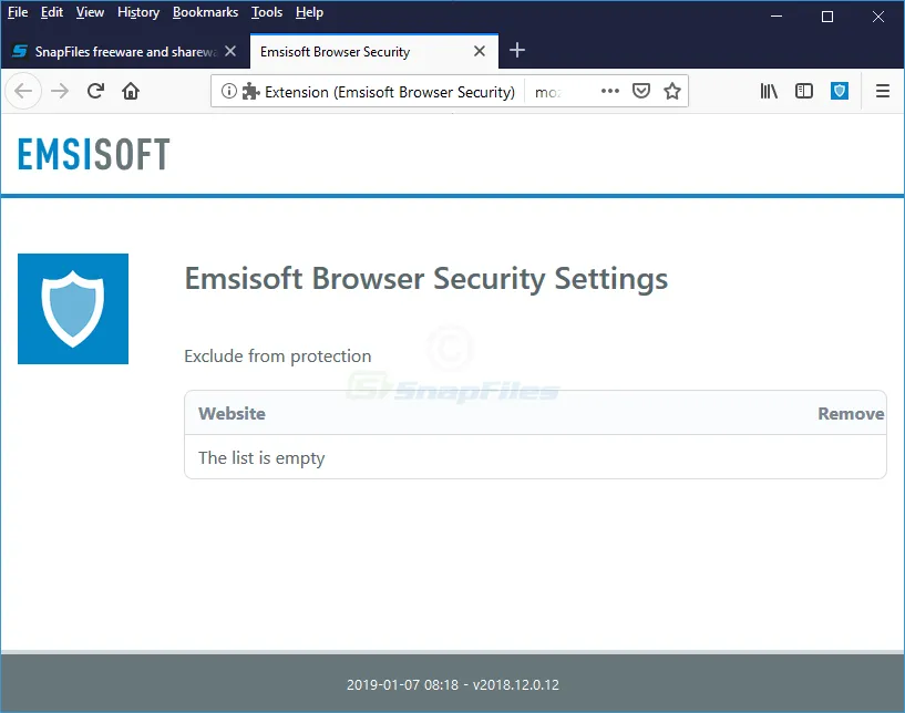 Emsisoft Browser Security for Firefox स्क्रीनशॉट 2