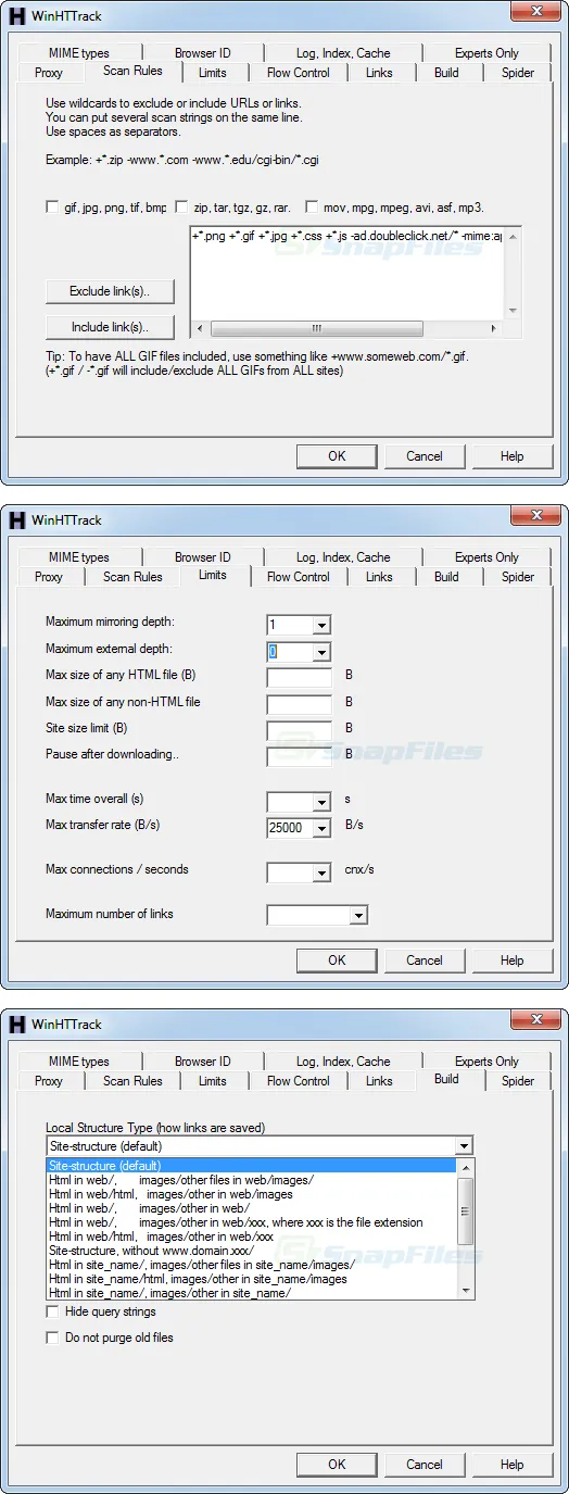 HTTrack स्क्रीनशॉट 2