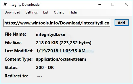 Integrity Downloader स्क्रीनशॉट 1