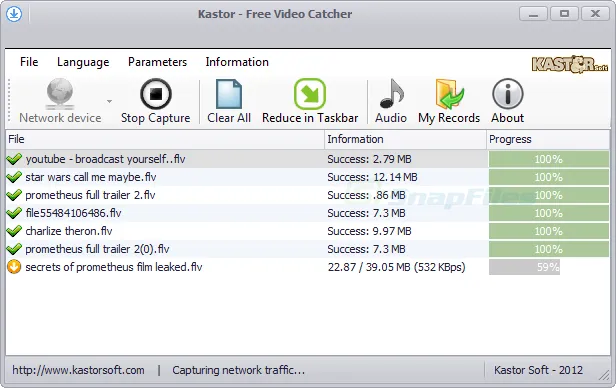 Kastor Free Video Catcher स्क्रीनशॉट 1