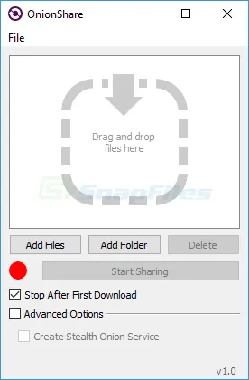 OnionShare स्क्रीनशॉट 1