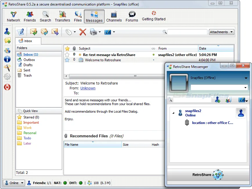 RetroShare स्क्रीनशॉट 2