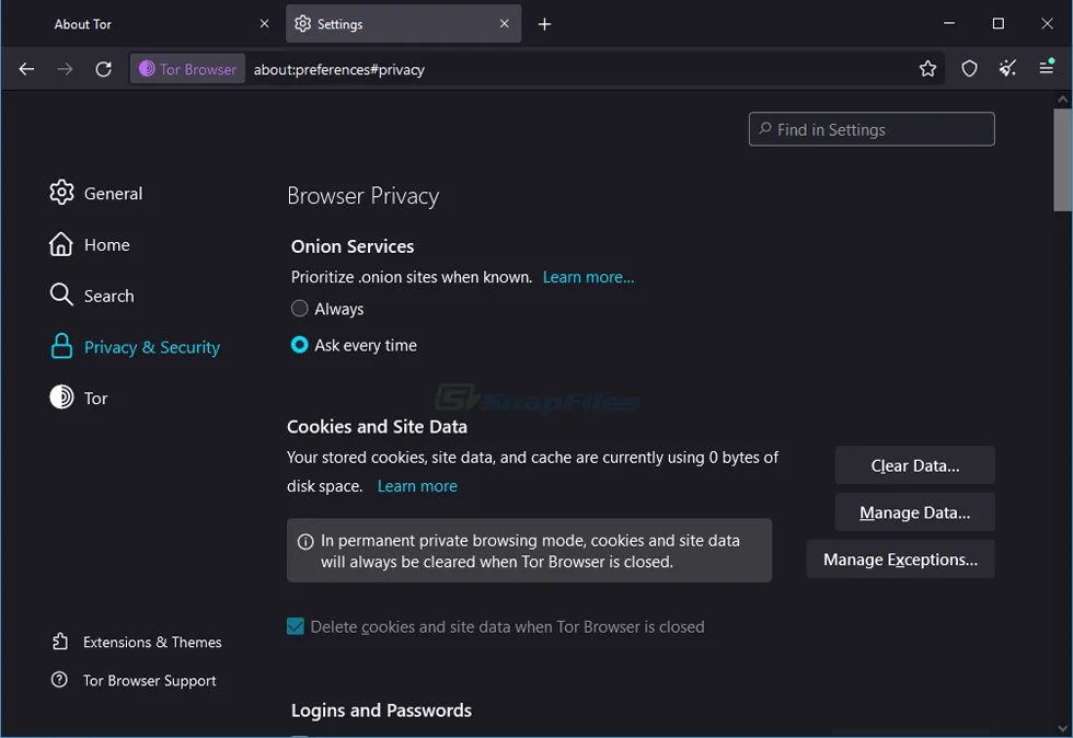 Tor Browser स्क्रीनशॉट 2