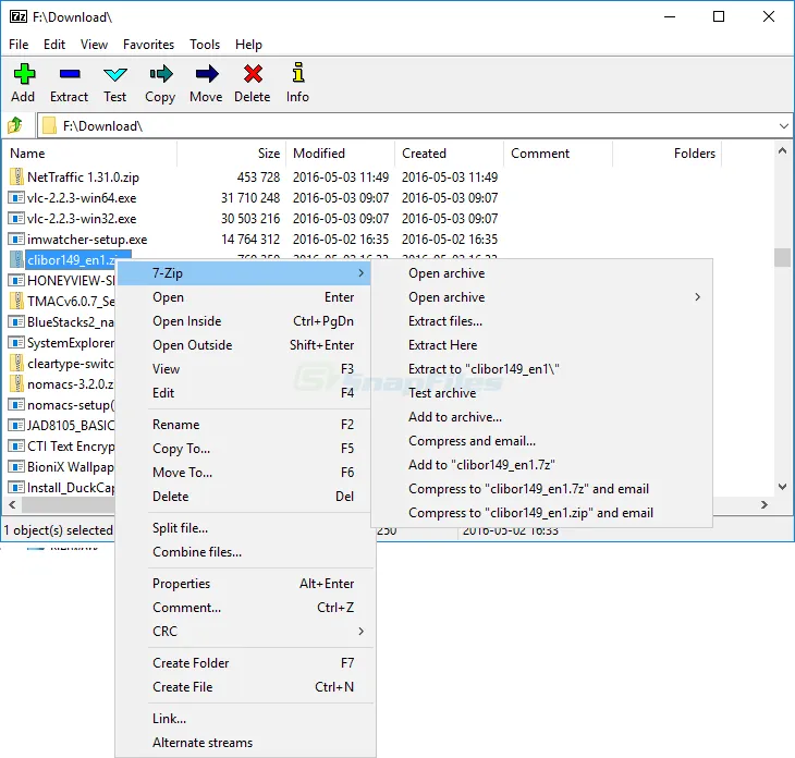 7-Zip स्क्रीनशॉट 1