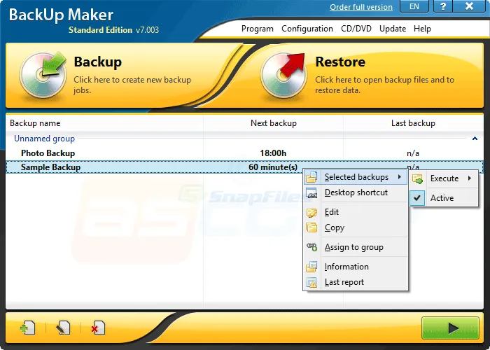 BackUp Maker स्क्रीनशॉट 1