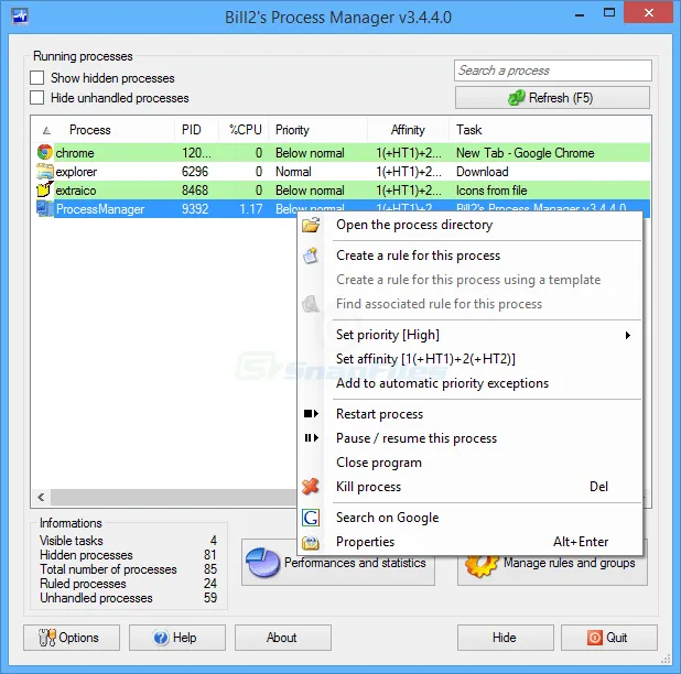 Bill2`s Process Manager स्क्रीनशॉट 1