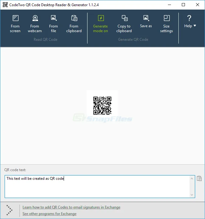 CodeTwo QR Code Desktop Reader and Generator स्क्रीनशॉट 2