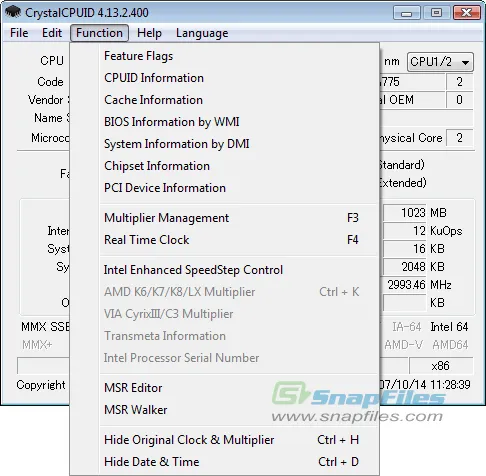 Crystal CPUID स्क्रीनशॉट 2