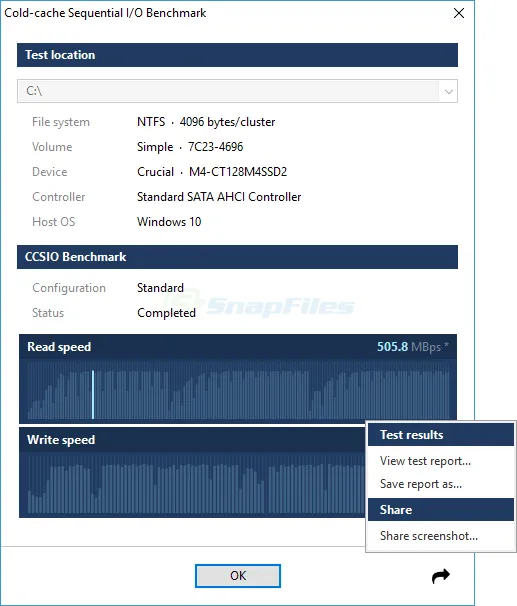 CCSIO Benchmark स्क्रीनशॉट 2