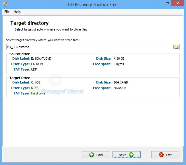 CD Recovery Toolbox Free स्क्रीनशॉट 2