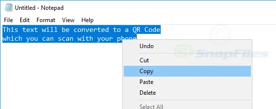 Clipboard to QR-Code स्क्रीनशॉट 1