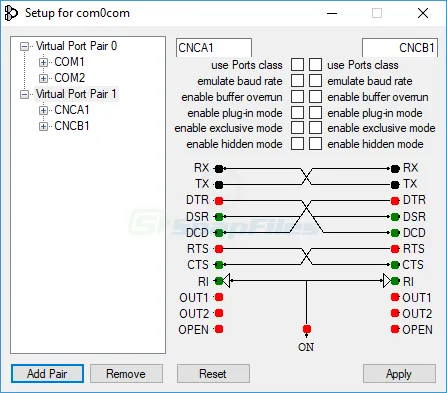 Null-modem Emulator (com0com) स्क्रीनशॉट 2