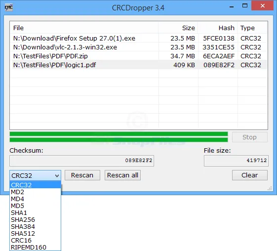 CRCDropper स्क्रीनशॉट 1