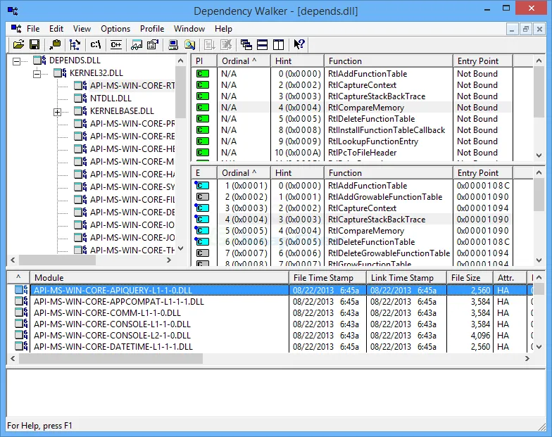 Dependency Walker स्क्रीनशॉट 1