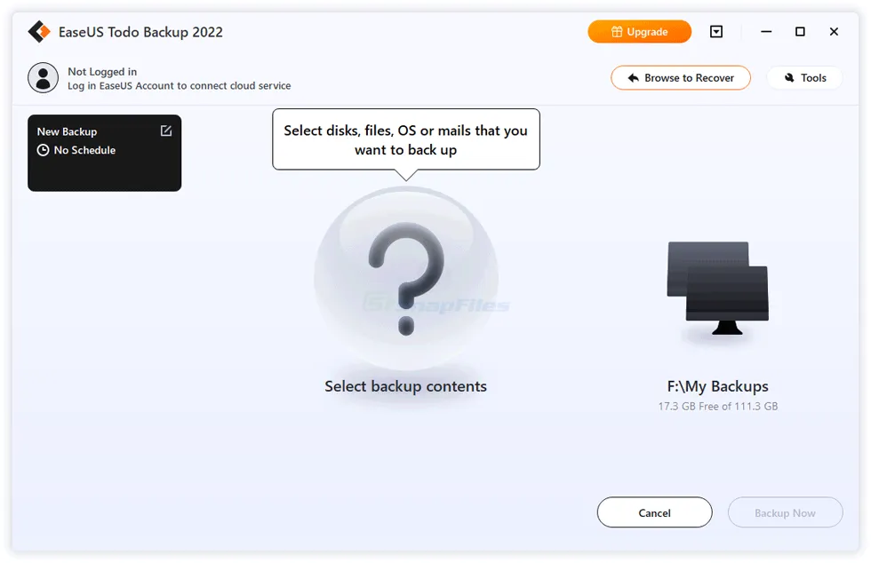 EaseUS Todo Backup Free स्क्रीनशॉट 1