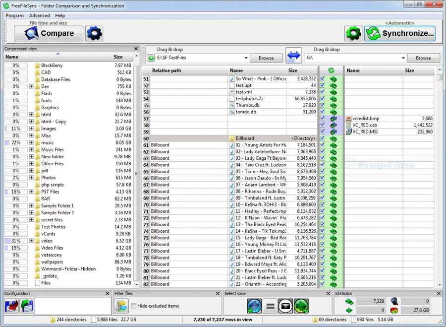 FreeFileSync स्क्रीनशॉट 1