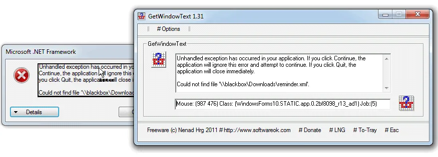 GetWindowText स्क्रीनशॉट 1