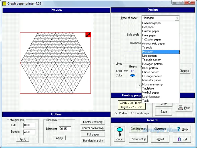 Graph Paper Printer स्क्रीनशॉट 2