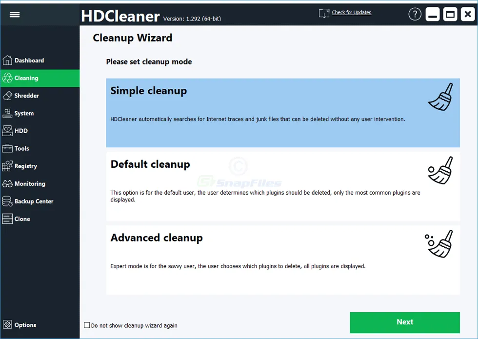 HDCleaner स्क्रीनशॉट 2