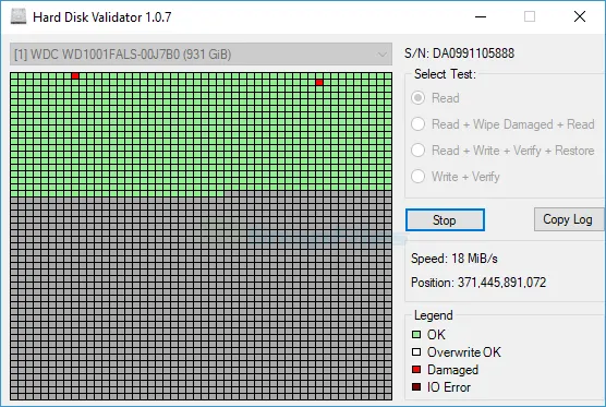 Hard Disk Validator स्क्रीनशॉट 1