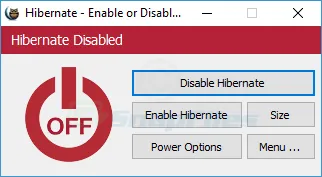 Hibernate Enable or Disable स्क्रीनशॉट 2