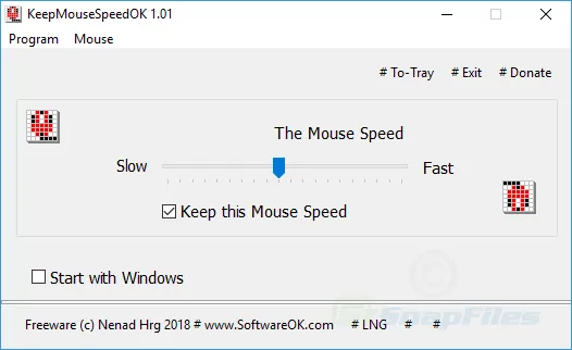 KeepMouseSpeedOK स्क्रीनशॉट 1