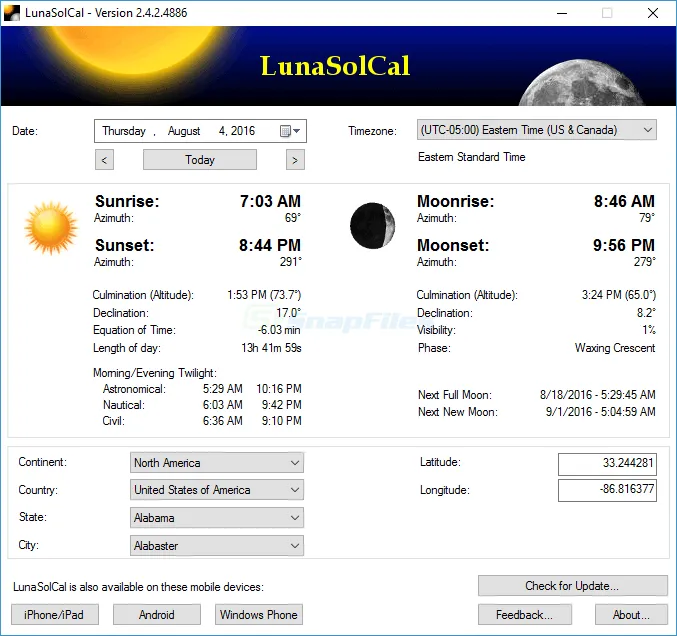 LunaSolCal स्क्रीनशॉट 1