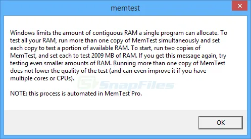 MemTest स्क्रीनशॉट 2