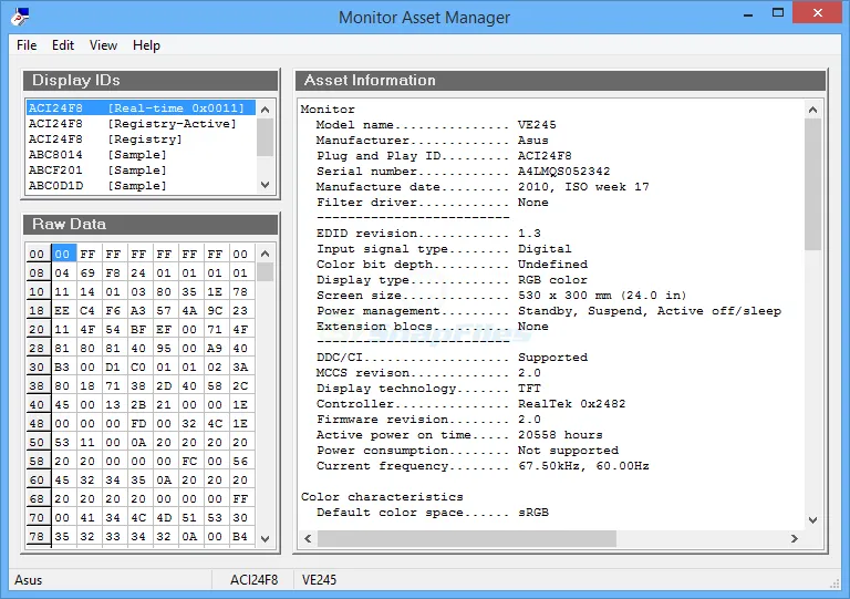 Monitor Asset Manager स्क्रीनशॉट 1