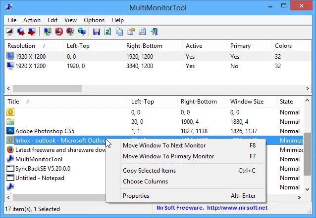 MultiMonitorTool स्क्रीनशॉट 2