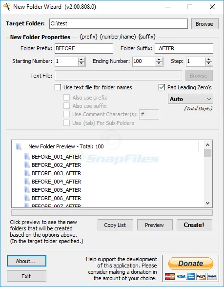 New Folder Wizard स्क्रीनशॉट 1