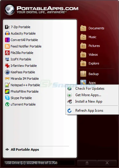 PortableApps.com Platform स्क्रीनशॉट 1