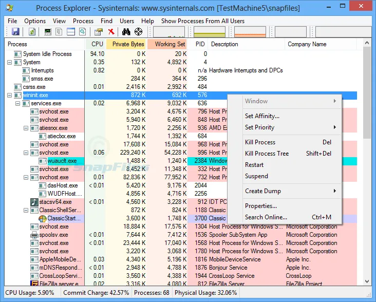Process Explorer स्क्रीनशॉट 1