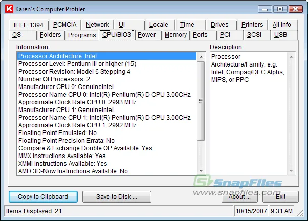 Karens Computer Profiler स्क्रीनशॉट 2