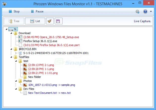 Phrozen Windows File Monitor स्क्रीनशॉट 1