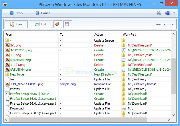 Phrozen Windows File Monitor स्क्रीनशॉट 2