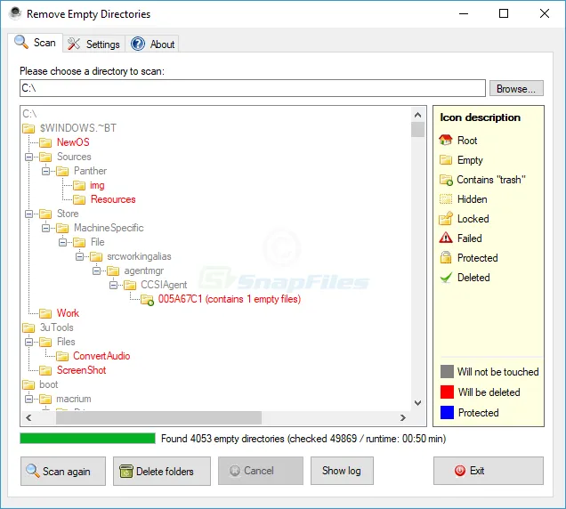 RED (Remove Empty Directories) स्क्रीनशॉट 1