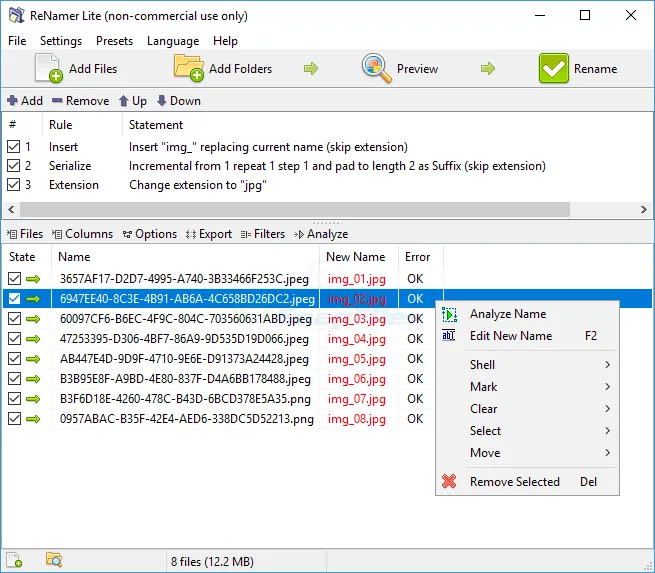 ReNamer Lite स्क्रीनशॉट 1