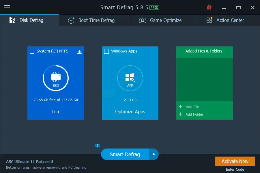 IObit Smart Defrag स्क्रीनशॉट 1