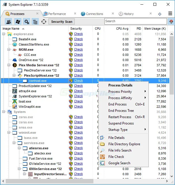 System Explorer स्क्रीनशॉट 1