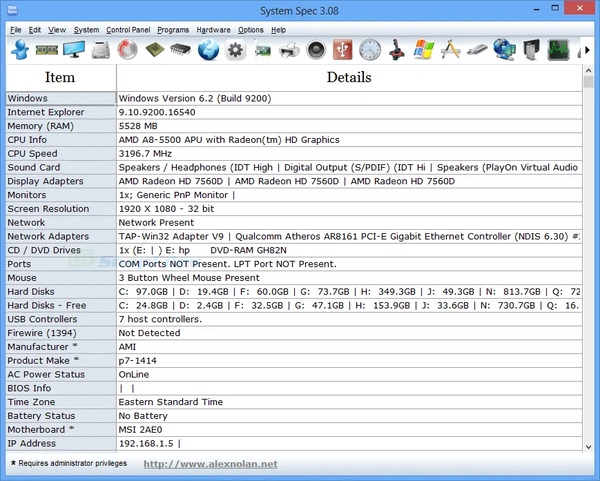 System Spec स्क्रीनशॉट 1