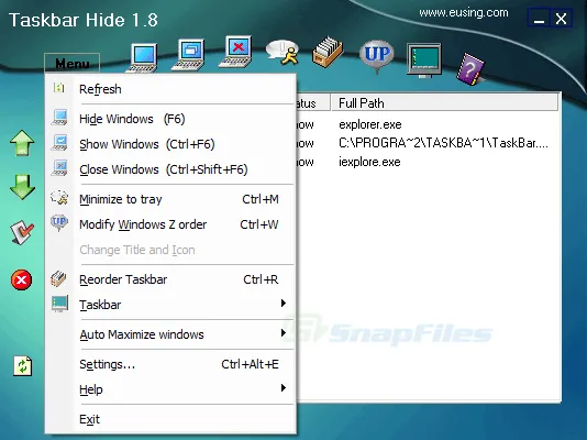 Eusing Taskbar Hide स्क्रीनशॉट 2