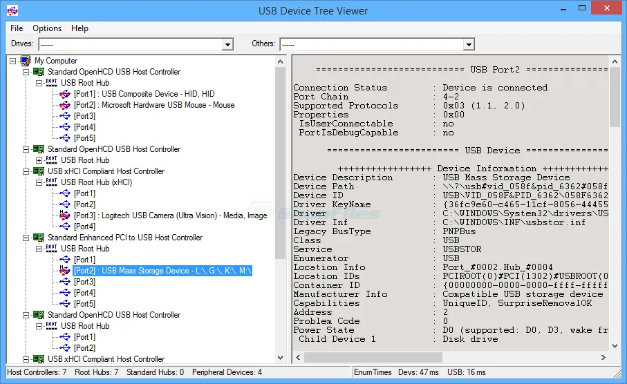 USB Device Tree Viewer स्क्रीनशॉट 1