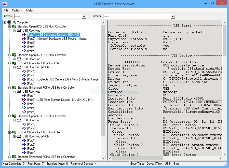 USB Device Tree Viewer स्क्रीनशॉट 2