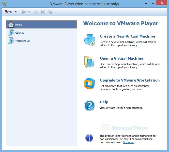 VMware Player स्क्रीनशॉट 1